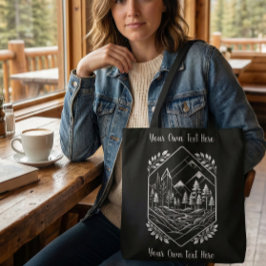 Nature Hiker River Badge Your Text トートバッグ