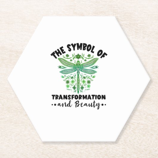 Nature Insect Dragonflies Transformation Beauty Dr ペーパーコースター (正面)