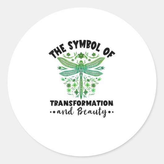 Nature Insect Dragonflies Transformation Beauty Dr ラウンドシール (正面)