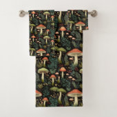Nature-Inspired Bath Towel Mushrooms & Moss Art バスタオルセット (インサイチュ)
