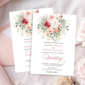 Nature-Inspired Blush Roses Boho Wedding Invite 招待状