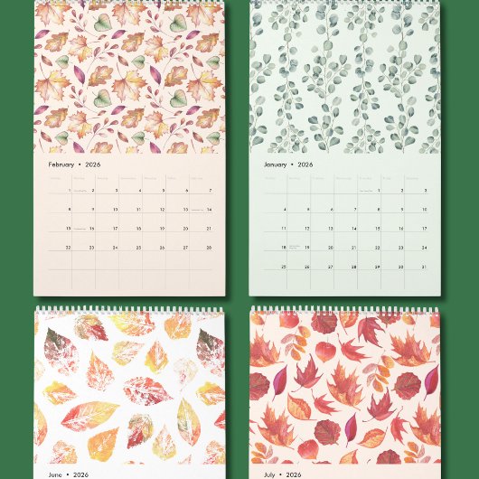 Nature-Inspired Botanical Art Wall Calendar カレンダー