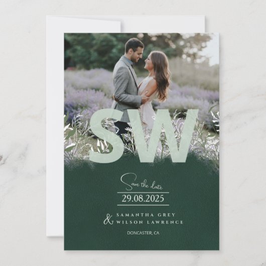 Nature-Inspired Botanical Greenery Save the Date  招待状 (正面)