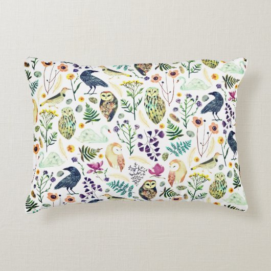 Nature-Inspired Botanical Pattern Decorative Throw アクセントクッション (正面)