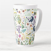 Nature-Inspired Botanical Pattern Decorative Throw カフェラテマグ (右アングル)