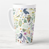 Nature-Inspired Botanical Pattern Decorative Throw カフェラテマグ (左アングル)