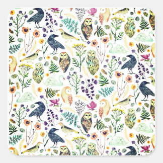Nature-Inspired Botanical Pattern Decorative Throw スクエアシール
