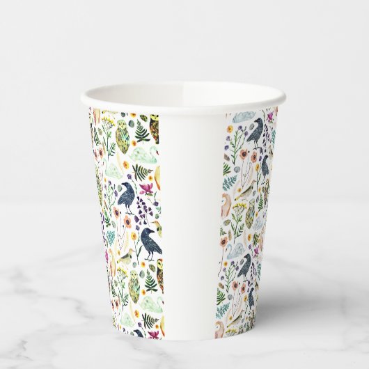 Nature-Inspired Botanical Pattern Decorative Throw 紙コップ (左)