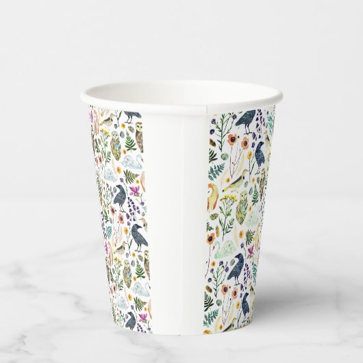 Nature-Inspired Botanical Pattern Decorative Throw 紙コップ (右)