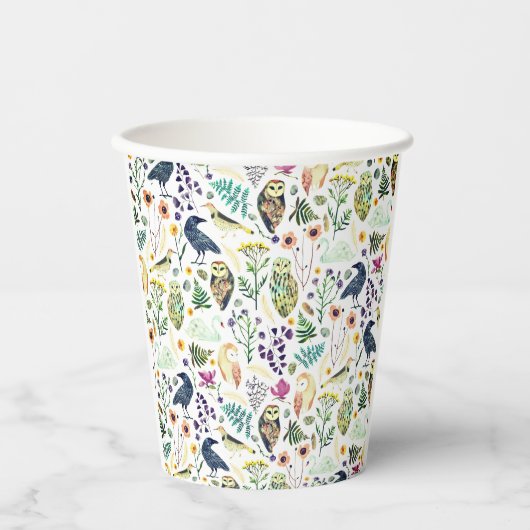 Nature-Inspired Botanical Pattern Decorative Throw 紙コップ (正面)