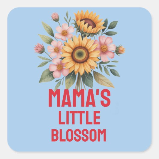 Nature-Inspired Colorful Sunflower Nursery スクエアシール (正面)
