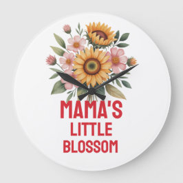 Nature-Inspired Colorful Sunflower Nursery  ラージ壁時計