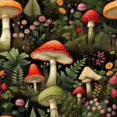 Nature-Inspired Curtain Mushrooms & Woodland Charm シャワーカーテン