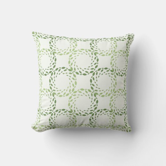 Nature-Inspired Emerald Spiral Throw Pillow クッション (正面)