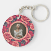 Nature-inspired Gifts For Dad Custom Photo Rose キーホルダー (裏面)