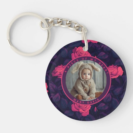 Nature-inspired Gifts For Him Custom rose flower キーホルダー (正面)