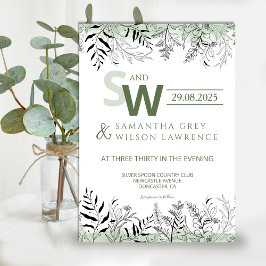 Nature inspired Greenery  Wedding Invitation 招待状
