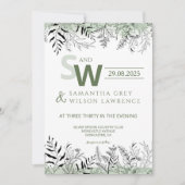Nature inspired Greenery  Wedding Invitation 招待状 (正面)
