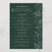 Nature Inspired Greenery Wedding Program Card プログラム (正面)