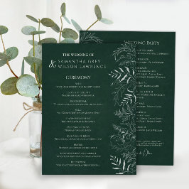 Nature Inspired  Greenery Wedding Program Card プログラム
