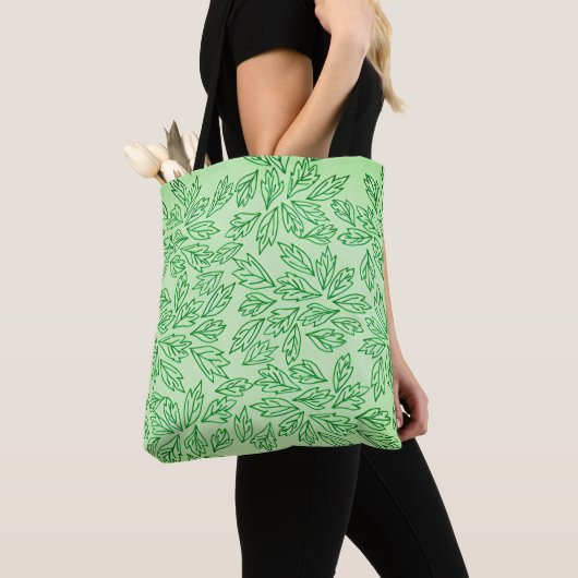 Nature-Inspired Leaf Pattern Tote bag トートバッグ (クローズアップ)
