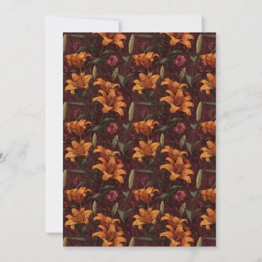 Nature Inspired Lilies Sparkle 90Th Birthday 招待状 (裏面)