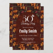 Nature Inspired Lilies Sparkle 90Th Birthday 招待状 (正面/裏面)