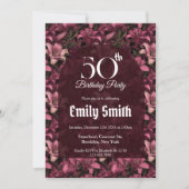 Nature Inspired Lilies Sparkle First Birthday 招待状 (正面)