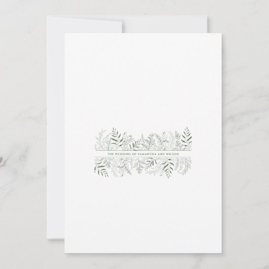 Nature inspired Minimalist  Wedding Invitation 招待状 (裏面)