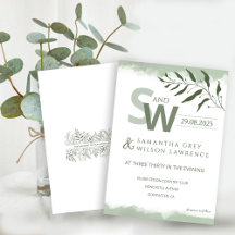 Nature inspired Minimalist  Wedding Invitation