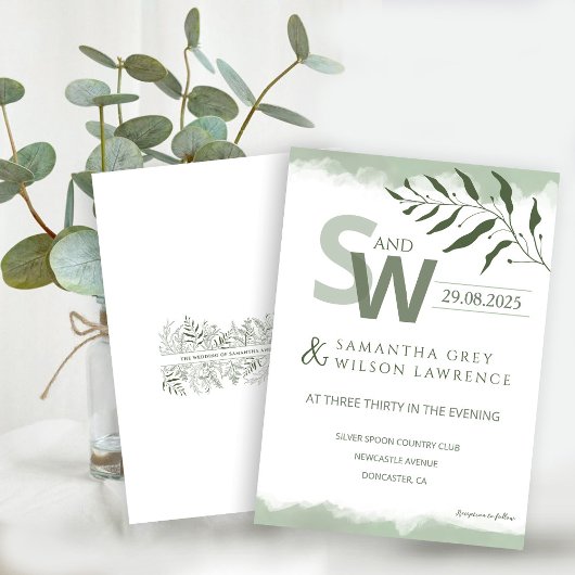 Nature inspired Minimalist Wedding Invitation 招待状