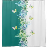 Nature-Inspired Teal Green Shower Curtain シャワーカーテン (正面)