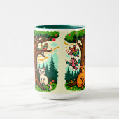 Nature-Inspired Tree and Animals Ceramic Mug マグカップ (中央)