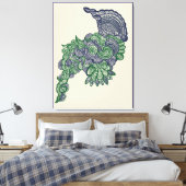 Nature_Inspired WallArt with Floral Centerpiece キャンバスプリント (インサイチュ (寝室))