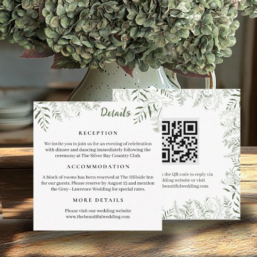 Nature Inspired Wedding Info Cards エンクロージャーカード