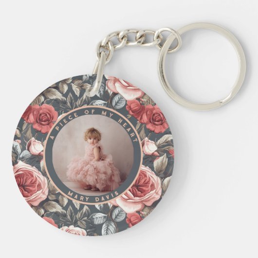 Nature-inspired wedding memory gift Custom rose  キーホルダー (裏面)