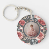 Nature-inspired wedding memory gift Custom rose  キーホルダー (正面)