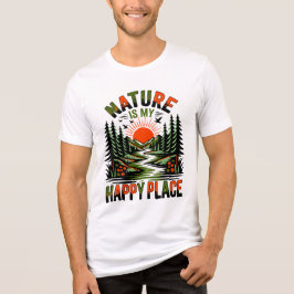 Nature Is My Happy Place Earth Day T-Shirt トライブレンドＴシャツ