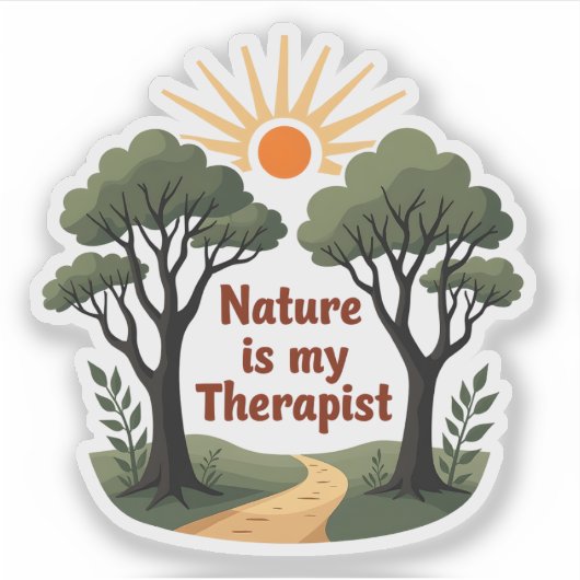 Nature is my therapist - Wanderlust Sticker シール (正面)