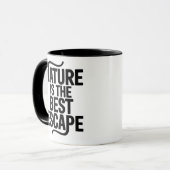 Nature Is The Best Escape Outdoor Quote Design マグカップ (正面左)