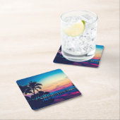 Nature Landscape with Pool Palm Trees-25925 スクエアペーパーコースター (インサイチュ)