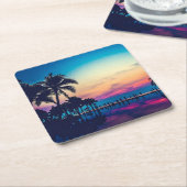 Nature Landscape with Pool Palm Trees-25925 スクエアペーパーコースター (アングル)