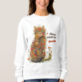 Nature Made Them Beautiful Floral Cat Sweatshirt スウェットシャツ