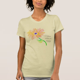  Nature Makes Me Happy Painted Flower Tシャツ