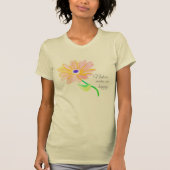  Nature Makes Me Happy Painted Flower Tシャツ (正面)