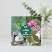 Nature méditer feuilles fleurs rose blanc vert  サンキューカード (スタンド正面)