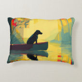 Nature Minimalist Black Labrador Canoe アクセントクッション (裏面)