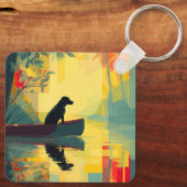 Nature Minimalist Black Labrador Canoe キーホルダー (裏面)