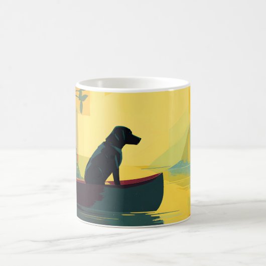 Nature Minimalist Black Labrador Canoe コーヒーマグカップ (中央)