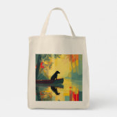 Nature Minimalist Black Labrador Canoe トートバッグ (裏面)